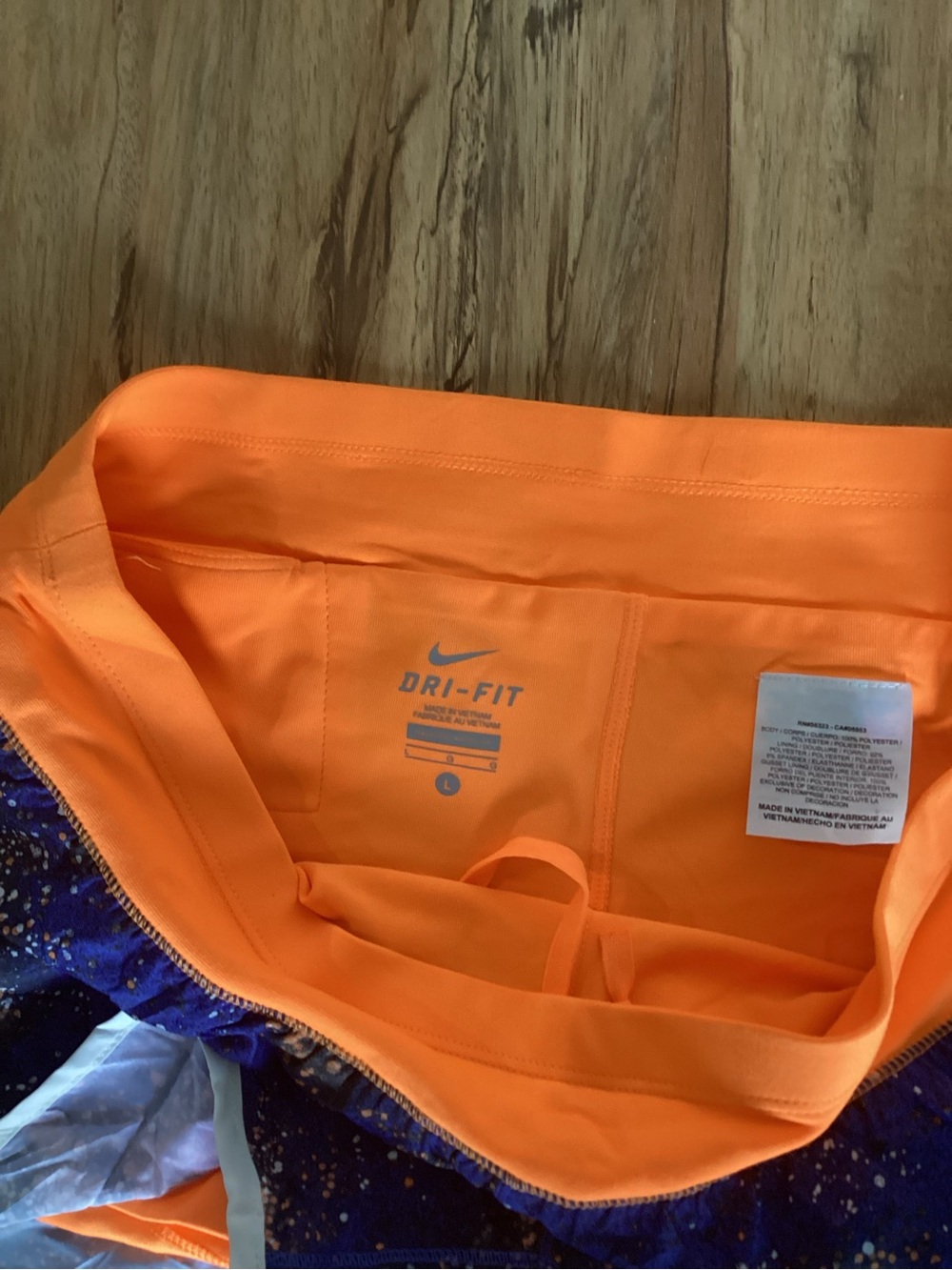 Nike Women's Orange Waist Galaxy Print Athletic Shorts - Picture 3 of 8